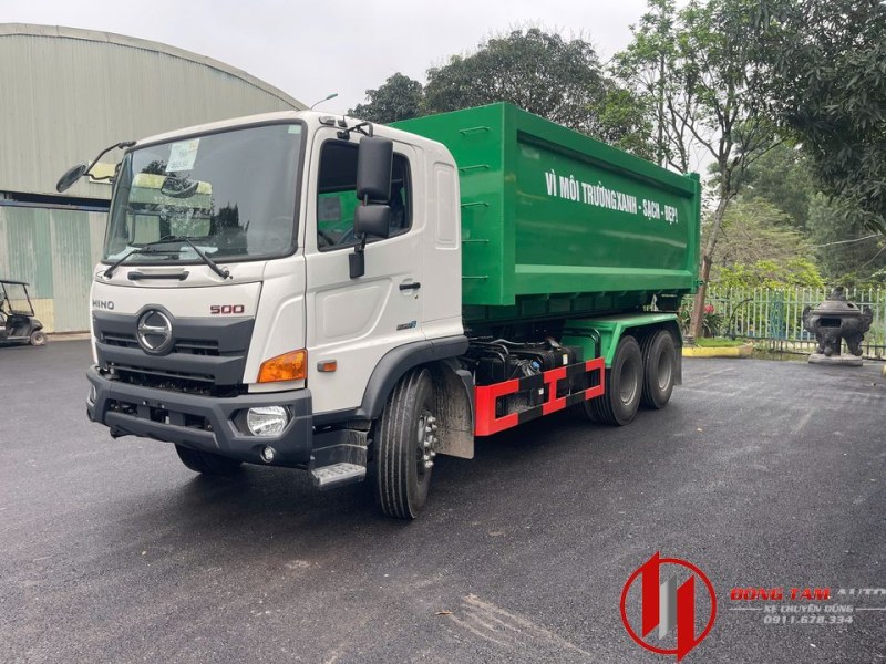 Xe Hooklift thùng rác rời Hino 500 22 khối 3 chân